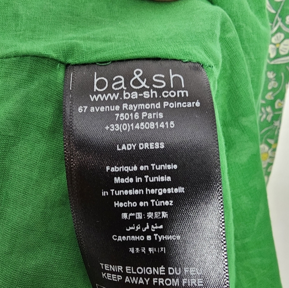 Ba&sh Aria Green Floral Midi Cutout Dress Size 3 US Large New With Tags - Picture 10 of 12